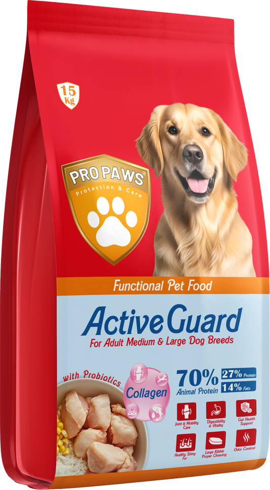 PROPAWS Active Guard Dry Food For Adult Medium & Large Dogs Breeds 15 Kilogram