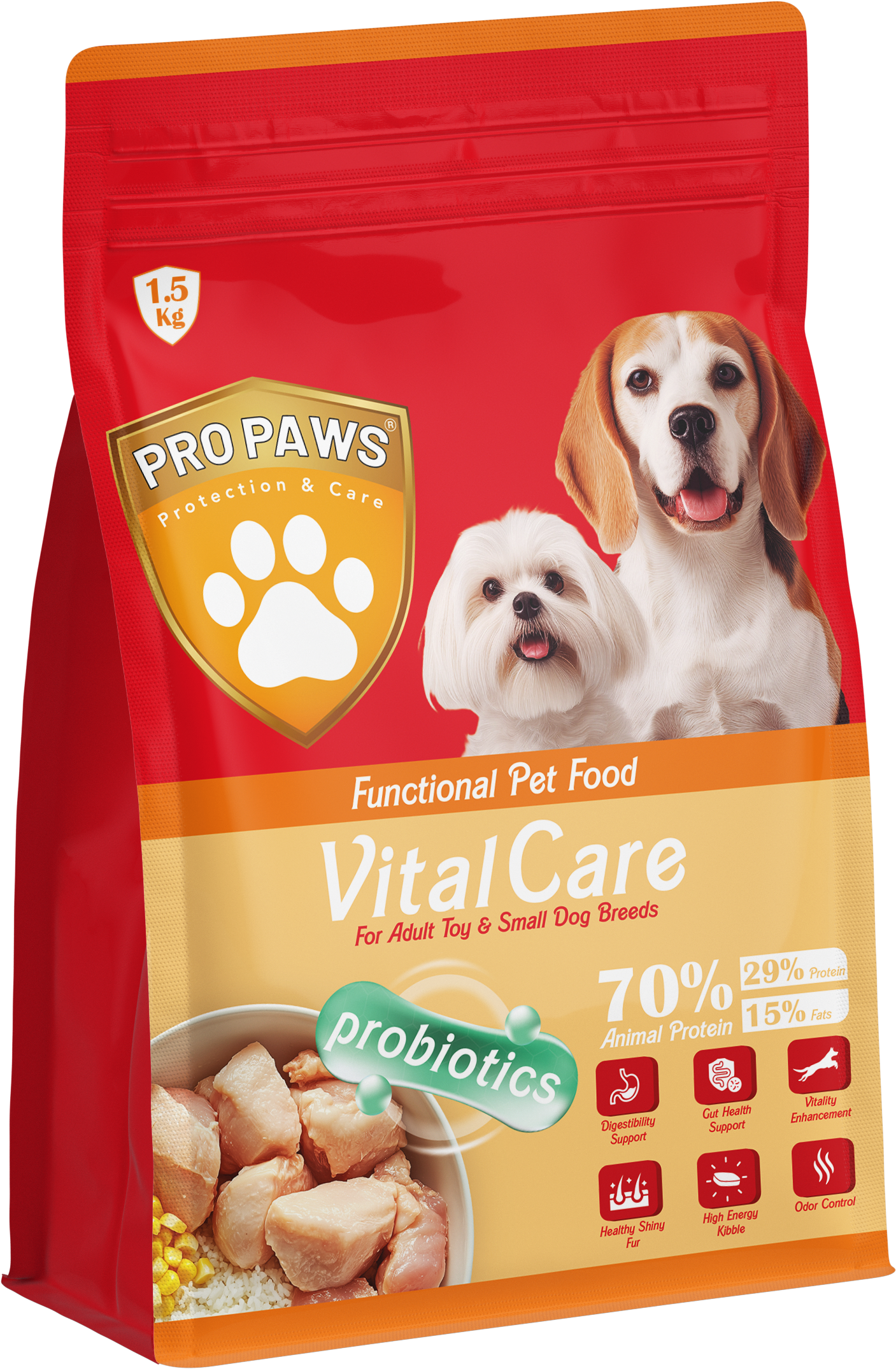 PROPAWS Vital Care Dry Food For Adult Toy and Small Dogs Breeds 1.5 Kilogram